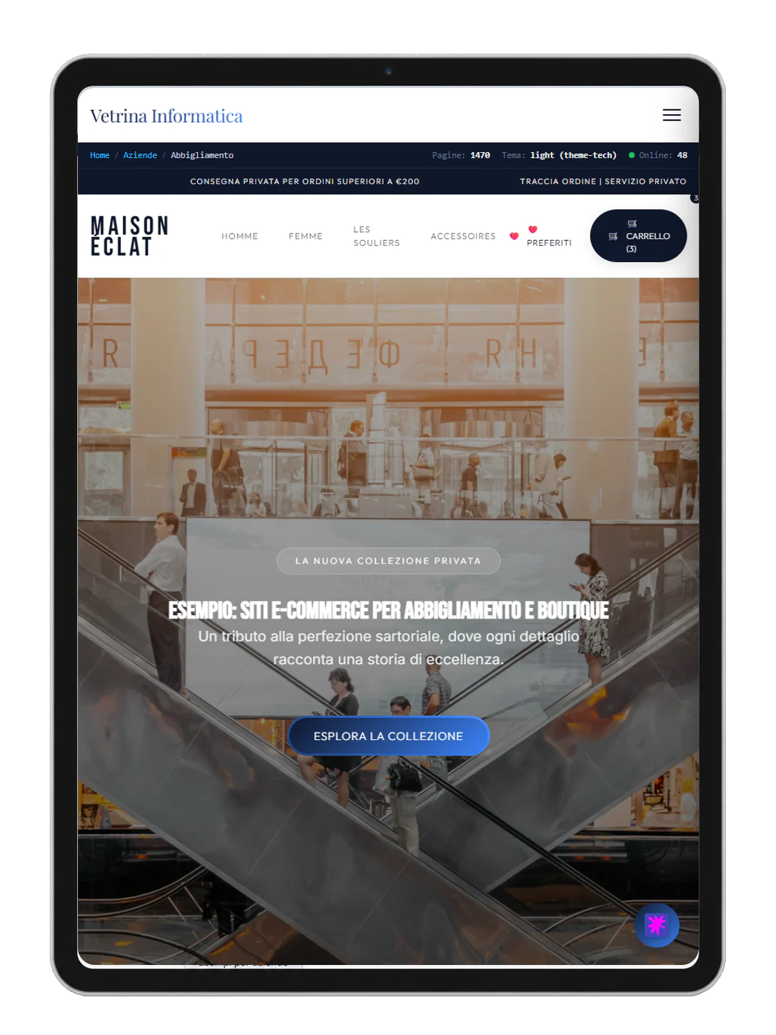 Tablet example: E-commerce & Fashion
