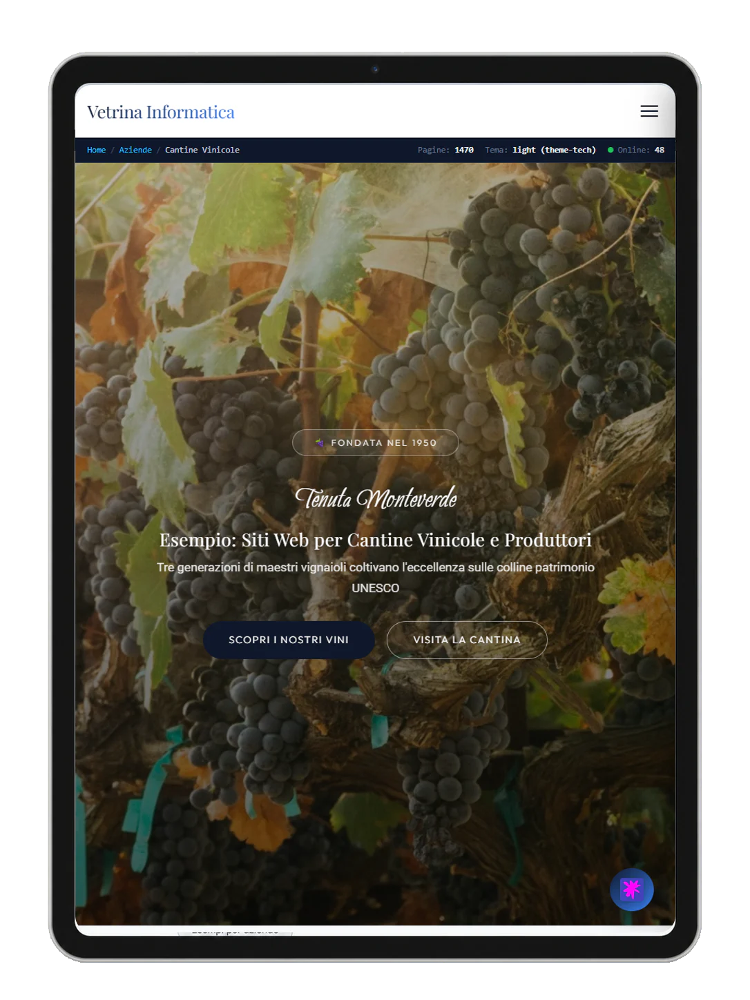 Tablet example: E-commerce