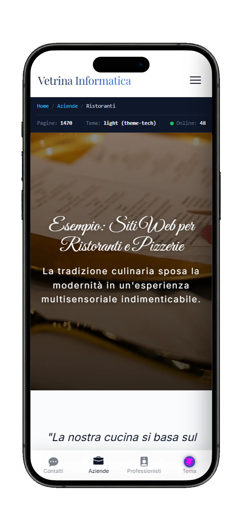 Mobile example: Restaurants & Bistros