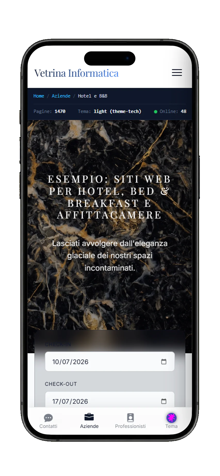 Mobile example: Hotels & B&Bs