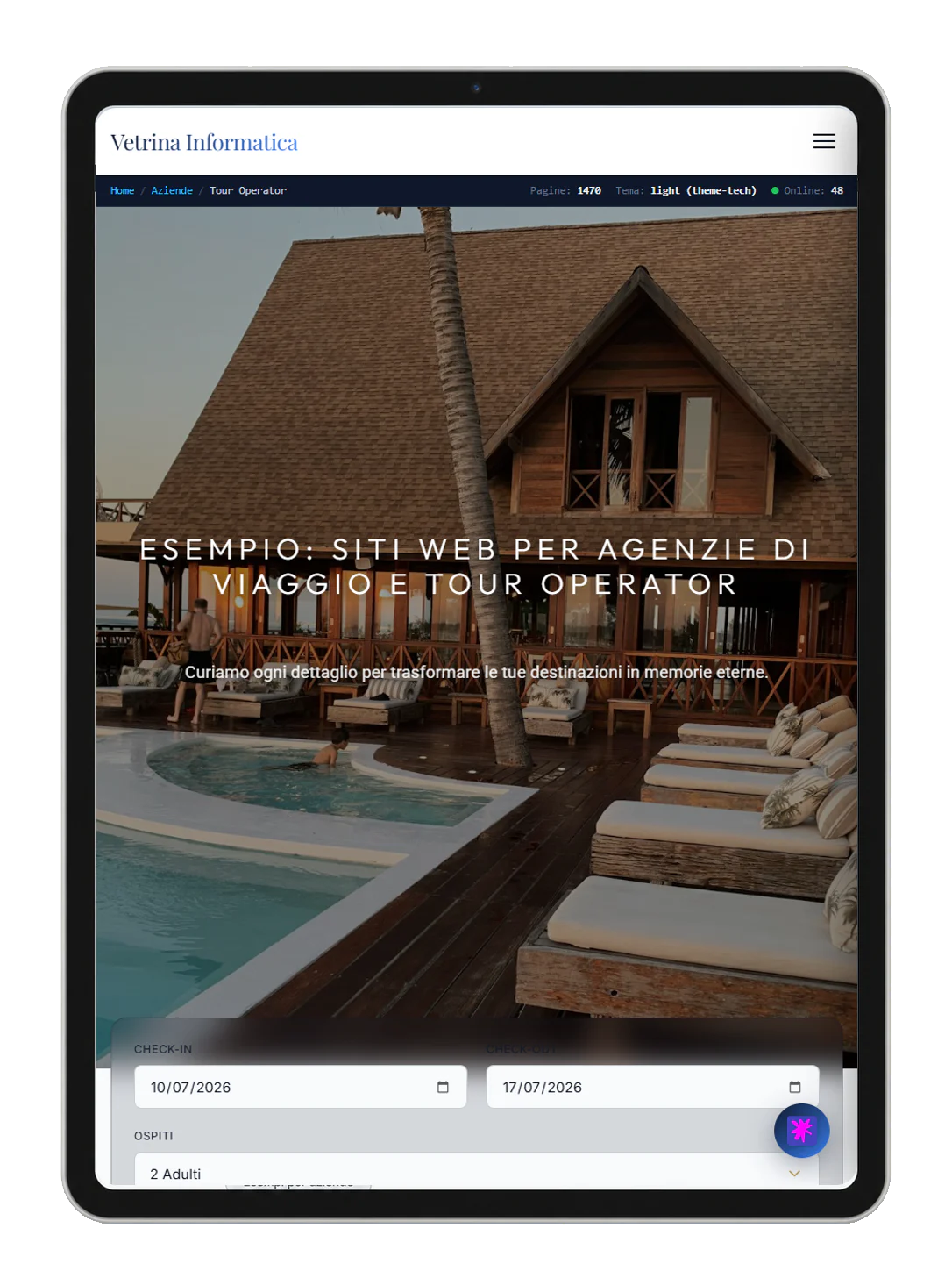 Tablet example: Custom Web Apps