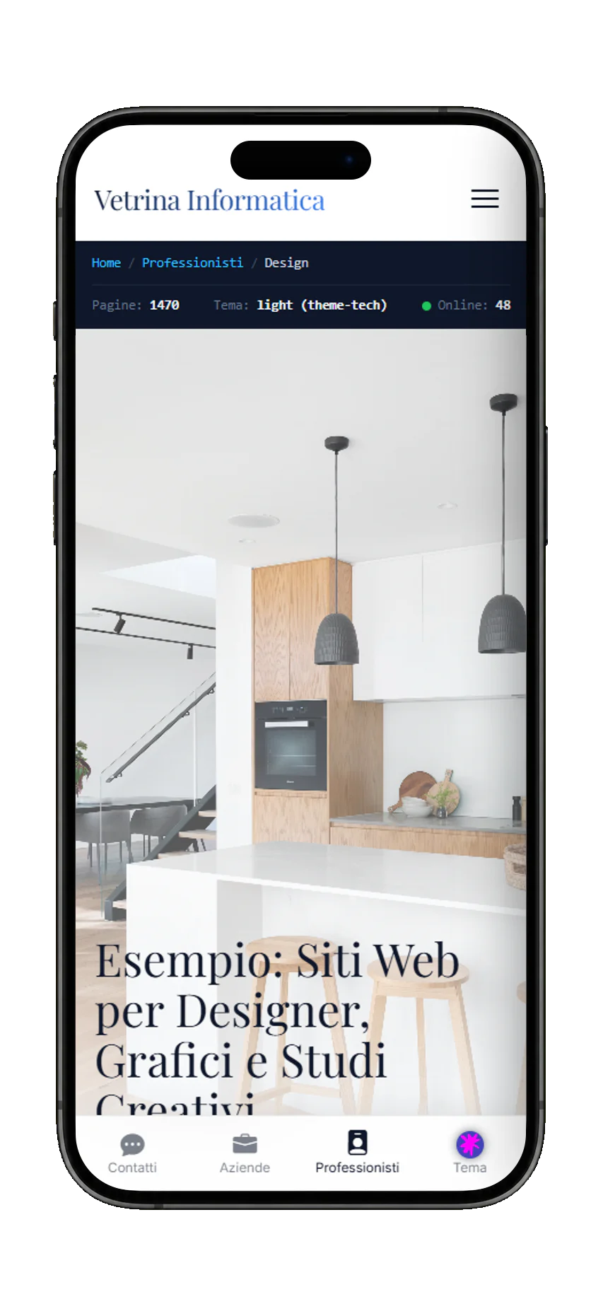 Mobile example: Designers and Creative Studios