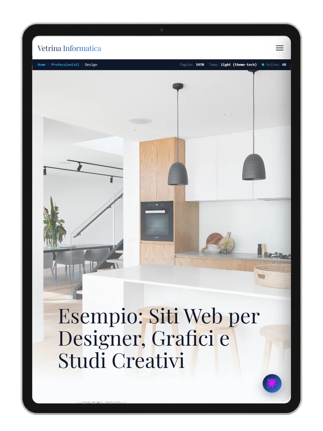 Tablet example: Designers and Creative Studios