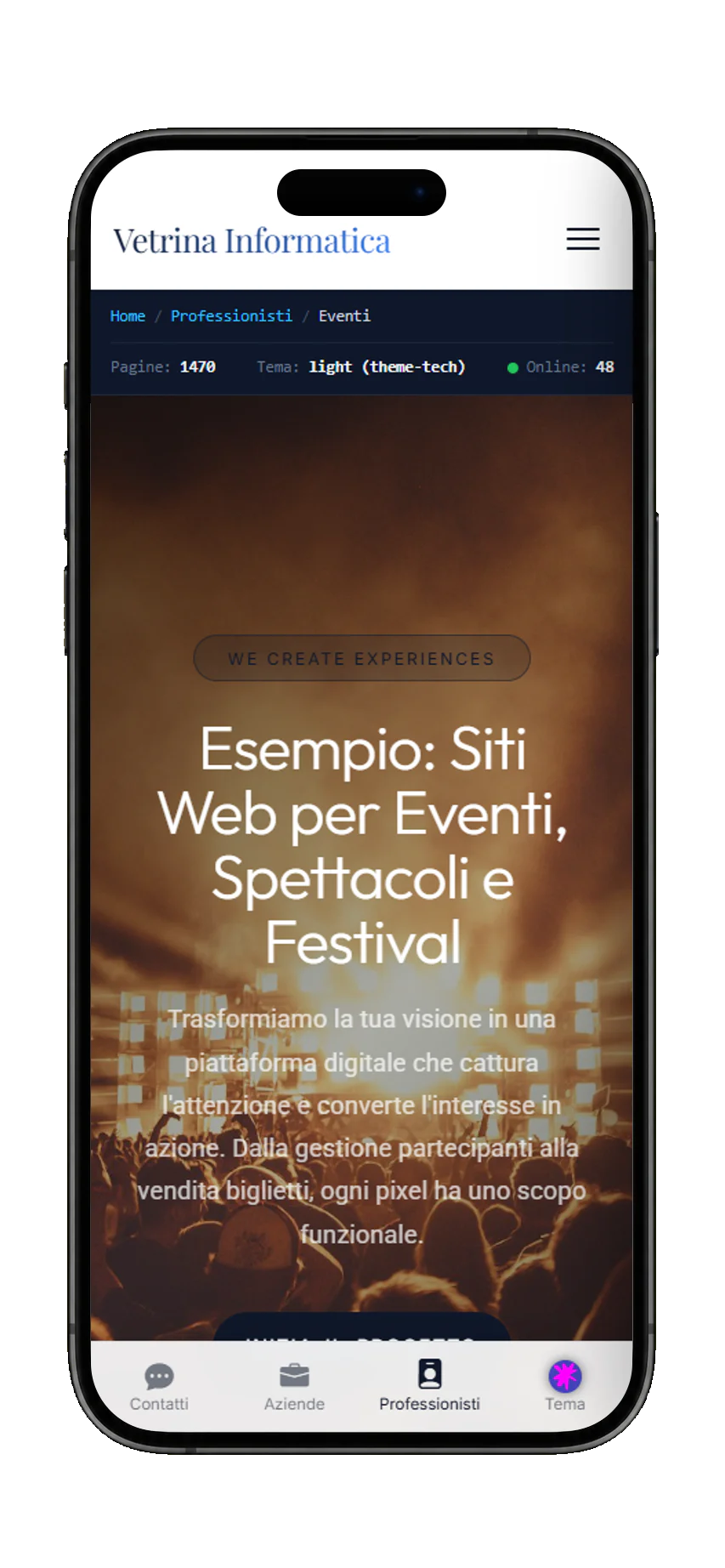 Mobile example: Event Organizers and 3D Designers