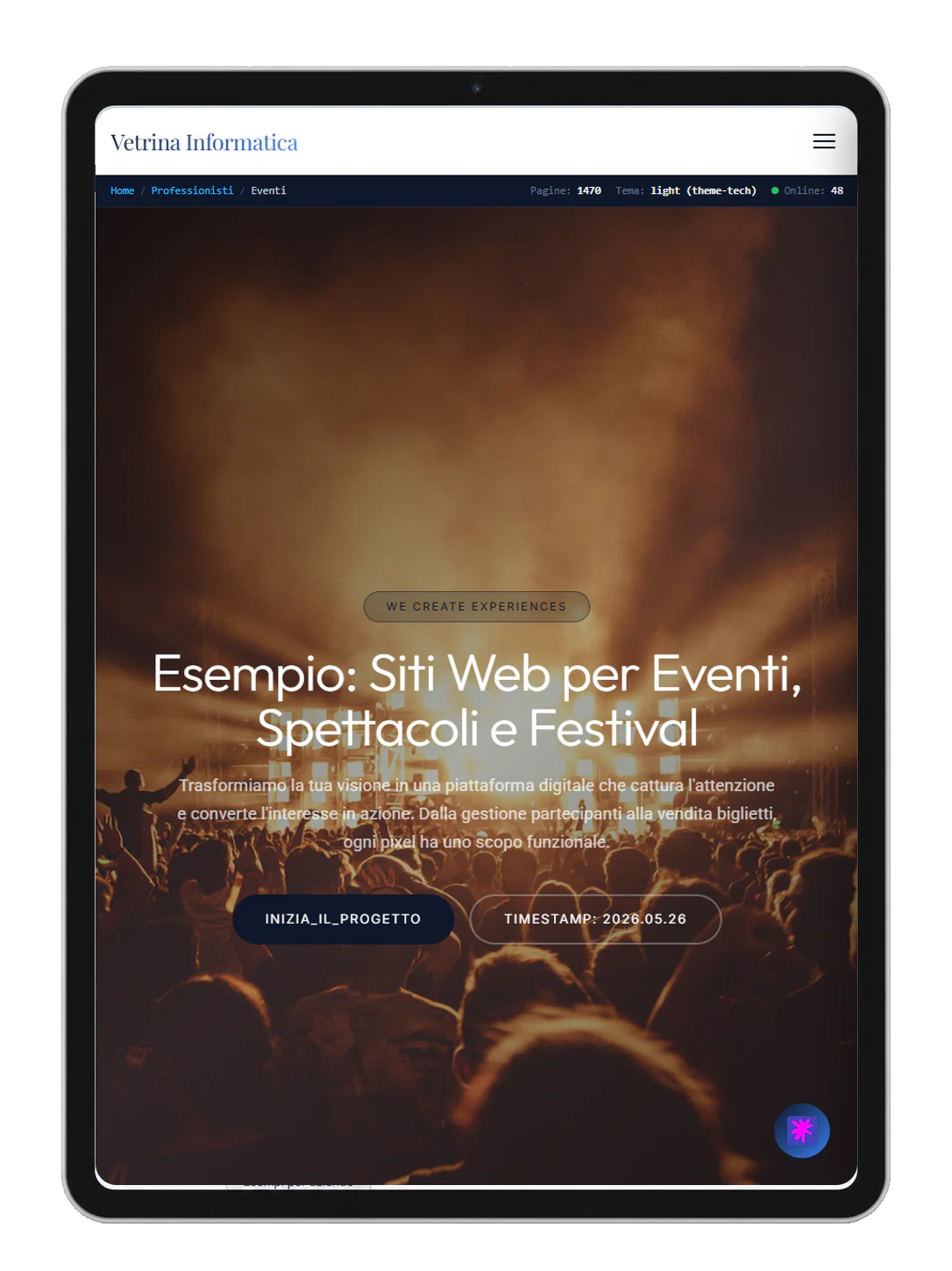 Tablet example: Event Organizers and 3D Designers